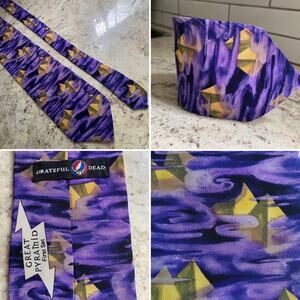 Grateful Dead Great Pyramid First Set blue and gold silk tie
